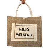 Cumpara ieftin Geanta din iuta, HELLO WEEKEND