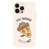 Husa compatibila cu Apple iPhone 14 Pro Max, Viceversa, model You wanna pizza me, Silicon, TPU, Transparent, Carcasa