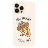 Husa compatibila cu Apple iPhone 15 Pro Max, Viceversa, model You wanna pizza me , Silicon, TPU, Transparent, Carcasa