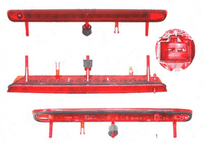 Stop frana suplimentar Skoda Octavia Ii/Tour 2 (1z3/1z5), 06.2004-12.2012, Combi, OE, Spate, LED; omologare: ECE; foto