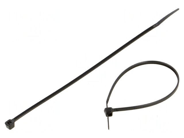 Colier de str&acirc;ngere poliamidă 200mm 2,5mm 80N negru
