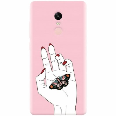 Husa silicon pentru Xiaomi Redmi Note 4, Butterfly In Hand foto