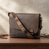 Geanta Barbati de Umar Din Piele Naturala Green Wood Gentleman: Ideala pentru documente, laptop, Tableta