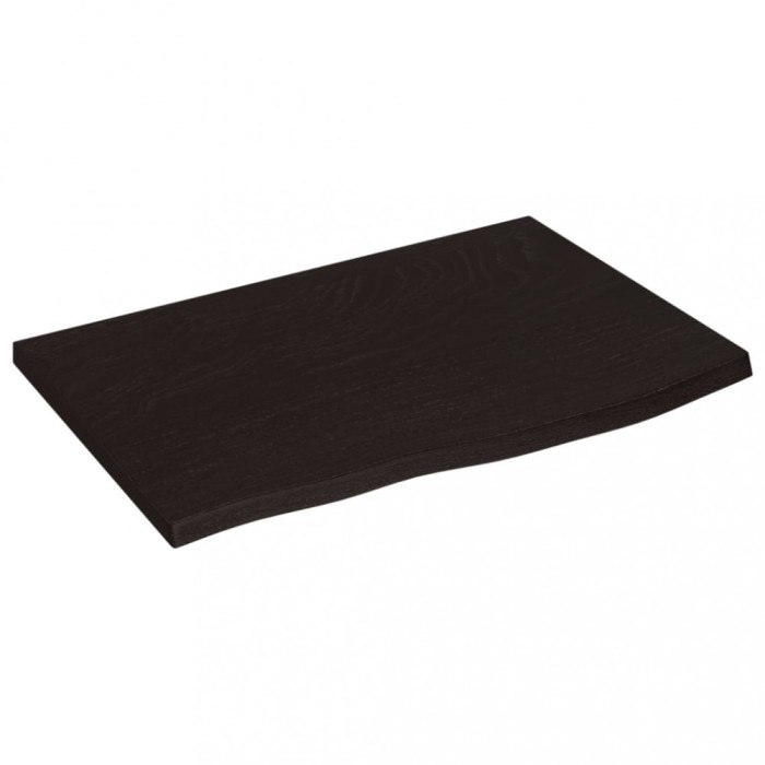 Blat de baie, maro inchis, 60x40x(2-4) cm, lemn masiv tratat