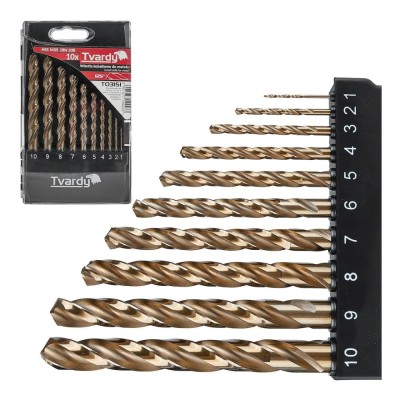 Set burghie pentru metal, 1-10 mm, 10 bucati, Tvardy T03151 foto