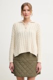 Marella pulover de bumbac ALEXIA femei, culoarea bej, 2513361035200