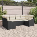 Cumpara ieftin Set de canapele pentru grădină 6 pcs Negru Rattan poli