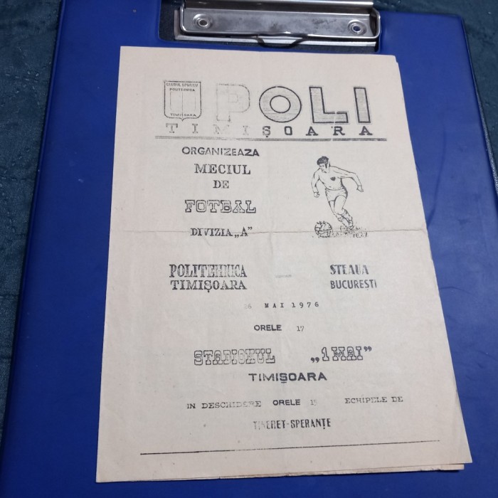 Program Poli Timisoara - Steaua