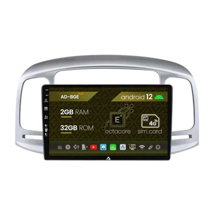 Navigatie Hyundai Accent (2006-2011), Android 12, E-Octacore 2GB RAM + 32GB ROM, 9 Inch - AD-BGE9002+AD-BGRKIT211