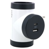 Adaptor 2 prize + 2 porturi USB Legrand 694522, rotativ, 16A, contact de protectie, protectie copii