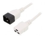 Cablu Alimentare IEC C19 la IEC C20 1m Alb 16A 250V