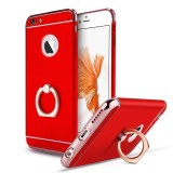 Husa iPhone 7 Plus MyStyle Elegance 3in1 Ring Rosu, Protectie Soc, Praf, Zgarieturi, Carcasa Policarbonat