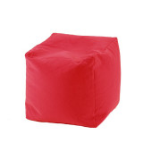 Fotoliu mic taburet cub xl panama red pretabil si la exterior umplut cu perle polistiren, PufRelax