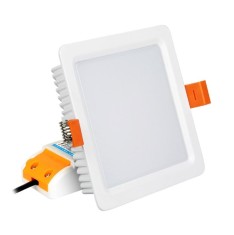 Spot LED MiBoxer FUT064, 9W, incastrat, RGB+CCT, 720LM, 2700K-6500K, lumina ajustabila, 2.4GHz, control de la distanta 30m, AC100-240V, patrat, alb