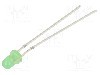 Dioda LED, 3mm, verde, 4200...5800mcd, 20mA, 2,7...3,4V, OPTOSUPPLY - OSPPD23134A