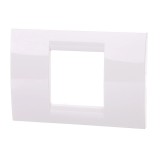 Rama decorativa dubla Gewiss Virna, pentru aparataj modular, IP20, alba