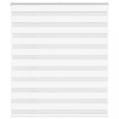Jaluzea tip zebra alb lățime țesătură 130,9 cm poliester foto