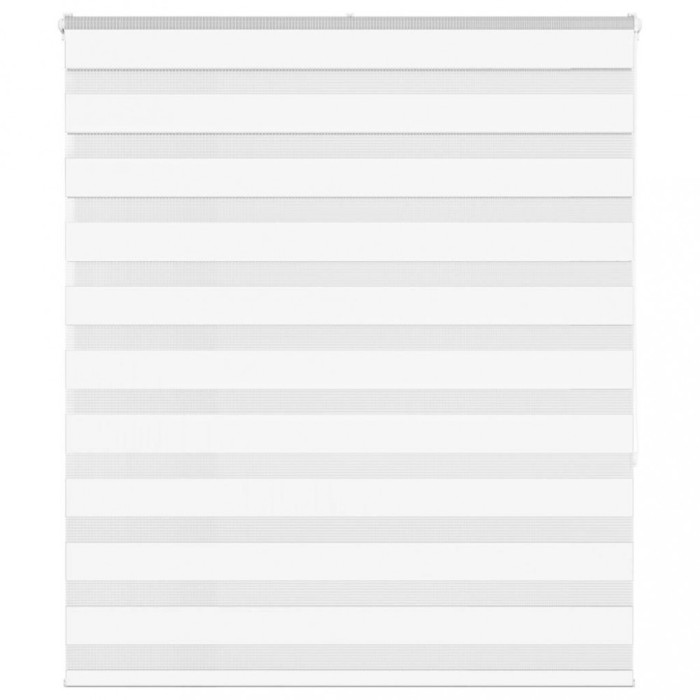 Jaluzea tip zebra alb lățime țesătură 130,9 cm poliester