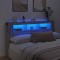 Gossi tablie de pat cu led, gri sonoma, 160x18,5x103,5 cm, lemn