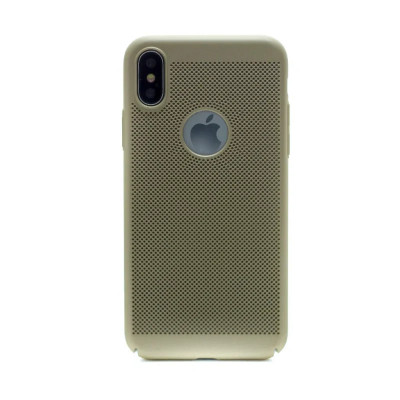 Husa hard iPhone X Auriu Model perforat foto