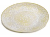 Cumpara ieftin Tava decorativa lemn galben alb &Oslash; 34,5 cm