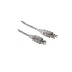 Cablu Manhattan tip USB 2.0 A-B M/M 1,8m argintiu foto