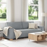 Gossi canapea cu 3 locuri, gri deschis, 180 cm, material textil