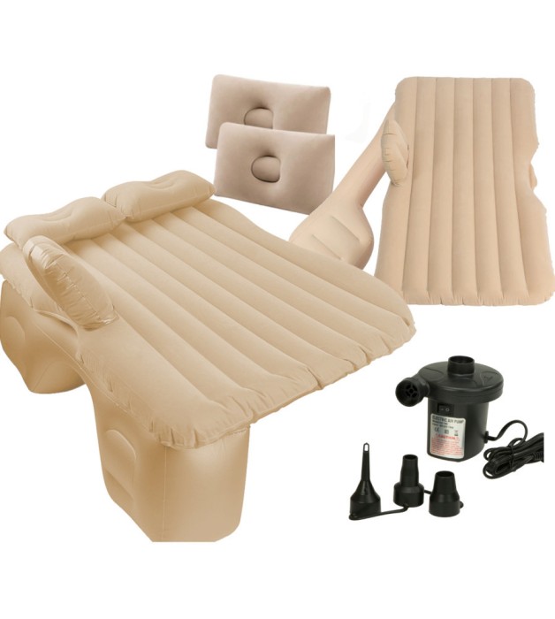 Saltea Tip Pat Gonflabila Pentru Autoturisme Cu Pompa Inclusa, Bej 130 Cm X 80 Cm