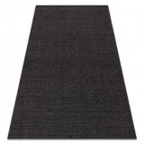 Covor TIMO 0000 sisal exterior negru, 70x250 cm