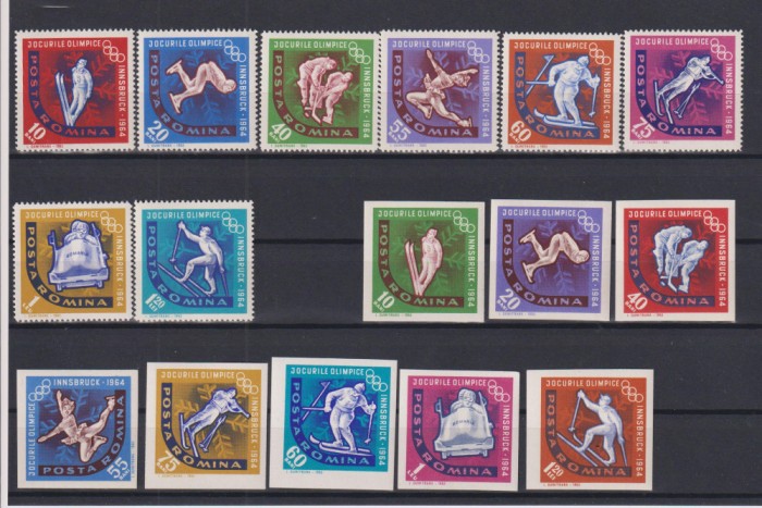 ROMANIA , J.O. INNSBRUK 1963 LP. 571 + 571a MNH