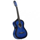 Gossi chitara clasica incepatori, albastru, 4/4 39&quot;, lemn de tei