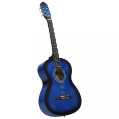 Gossi chitara clasica incepatori, albastru, 4/4 39&quot;, lemn de tei