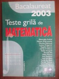 Teste Grila Matematica BAC 2003 - Gheorghe Andrei, Marian Andronache - Editura Plus - Pregatire Bacalaureat