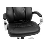 Scaun de birou directorial Senator, RONDI, piele ecologica, mecanism Anyfix, brate tapitate, negru