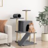 VidaXL Ansamblu pisici cu st&acirc;lpi din funie sisal, gri &icirc;nchis, 110,5 cm