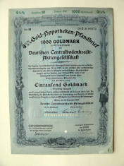 Titlu De Stat Obligatiune Germania-1937-1000-Goldmark foto