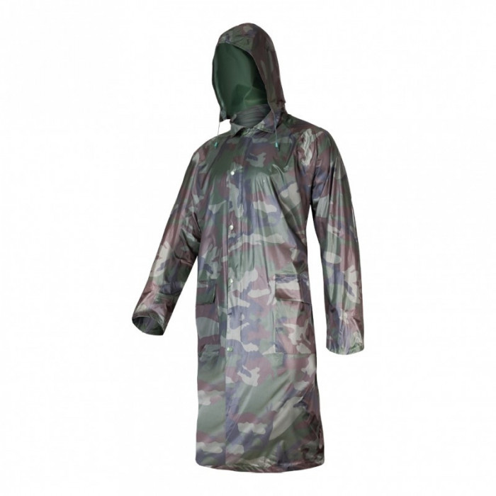 Pelerina Ploaie Cu Nasturi Si Fermoar / Camuflaj - 3Xl