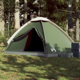 vidaXL Cort de camping cupolă pentru 4 persoane, verde, impermeabil