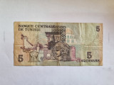 Bancnota tunisia 5 d 1973