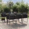 Gossi set de servit masa pentru gradina, 7 piese, negru
