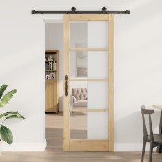 Usa glisanta Gossi cu set de accesorii &#039;orkdal&#039;78x211 cm, usa interioara Gossi cu sticla &#039;orkdal&#039;78x211x4 cm din lemn de pin solid