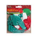 Set baloane, rosu, verde, metalic, 15 piese / pachet, Oem