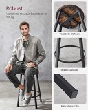 Cumpara ieftin Set 2 scaune de bar, Vasagle, Negru, 50.6x50.6x88.5 cm