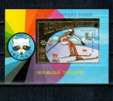 Togo 1980 - Jocurile Olimpice de iarna, schi, colita folio gold, neuzata