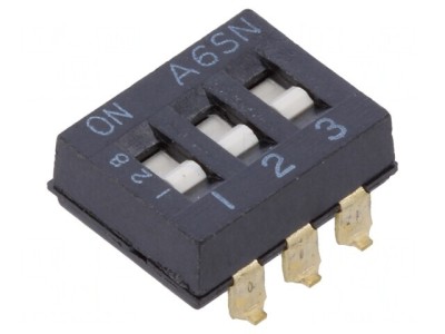 Comutator DIP-SWITCH 3 secțiuni ON-OFF 0,025A 24VDC foto