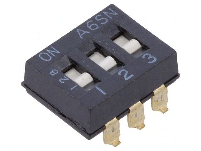 Comutator DIP-SWITCH 3 secțiuni ON-OFF 0,025A 24VDC