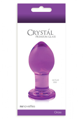 Dop anal din sticla - CRYSTAL MEDIUM PURPLE foto