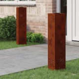 vidaXL Lumină LED Solară pentru Alei 2 pcs Oțel Corten Oțel Corten 879750