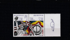 Romania 2002-United we stand,Uniti vom invinge,serie,pereche,vigneta i,dr.,MNH foto