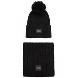 Cumpara ieftin Capace UGG Chunky Rib Knit Beanie Pom Set 21883-BLK negru